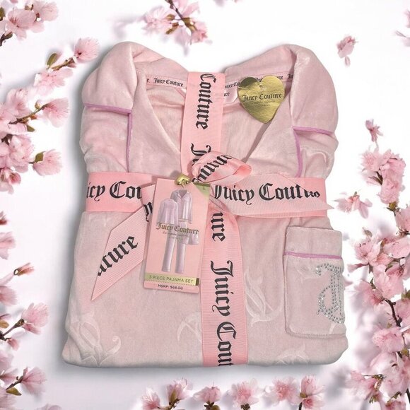 Juicy Couture Other - Juicy Couture Pink Top, Pants, Shorts 3 Pc PJ Sleepwear Gift Set Sz L